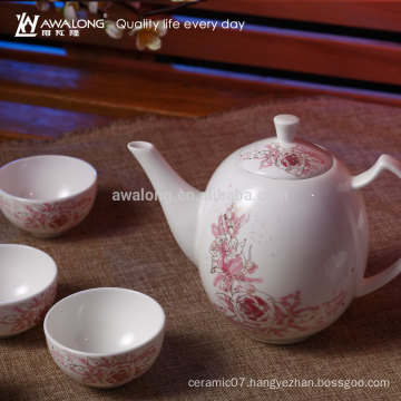 7pcs Floral Design Fine Porcelain Chinese Tea Table Set, Lucky China Tea Set